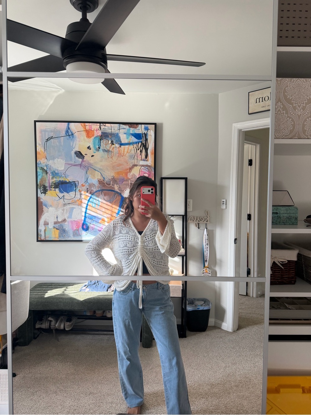 Women’s White Crochet Sweater